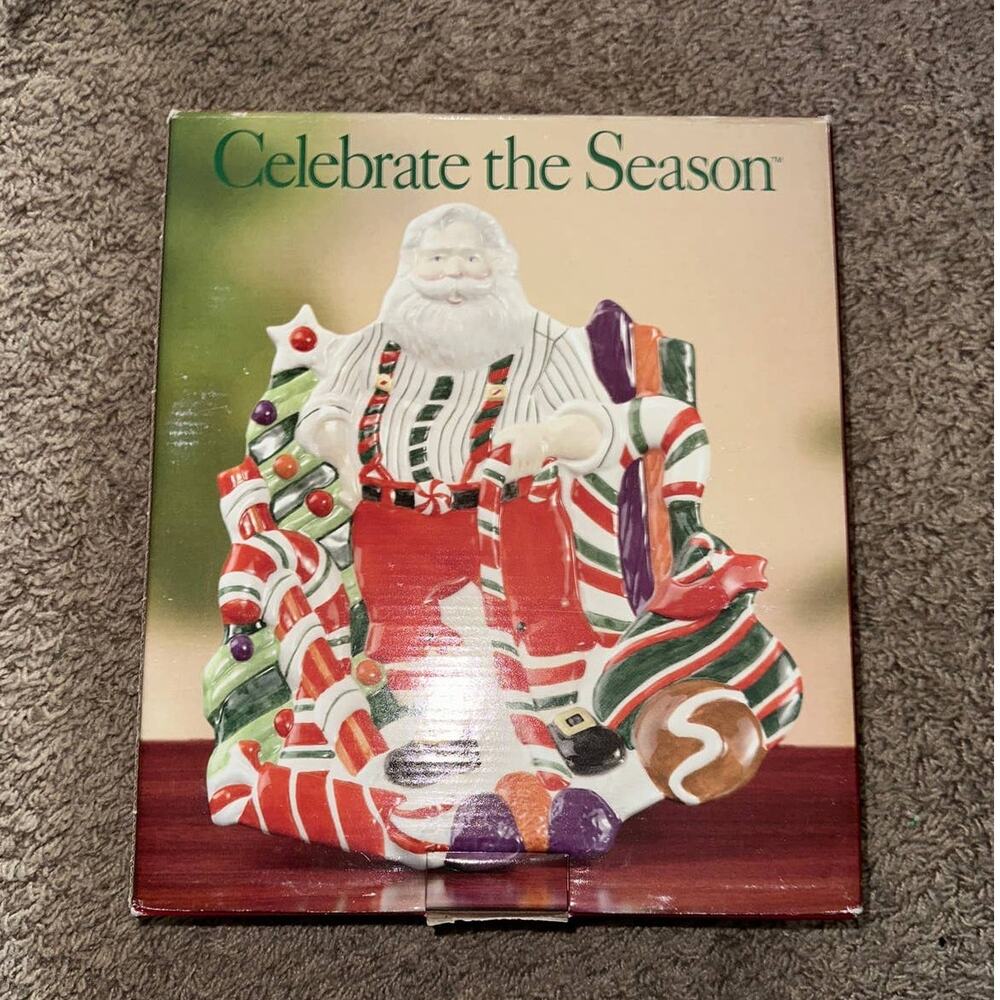 Christmas Collectible Santa Cookie Tray Vintage NWB